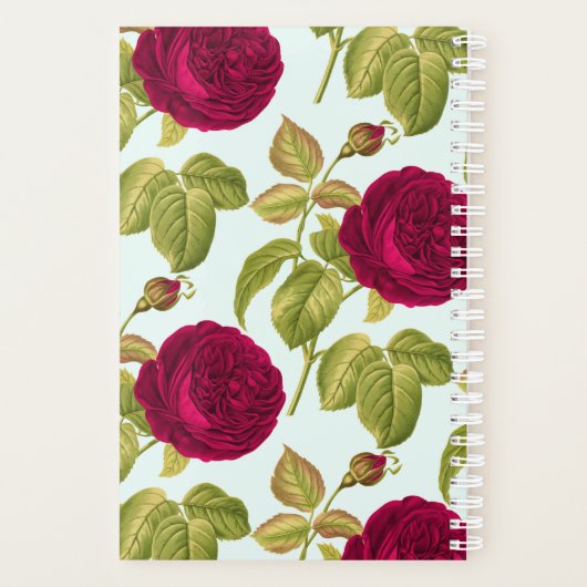 Gepersonaliseerde rode rozen planner (Achterkant)