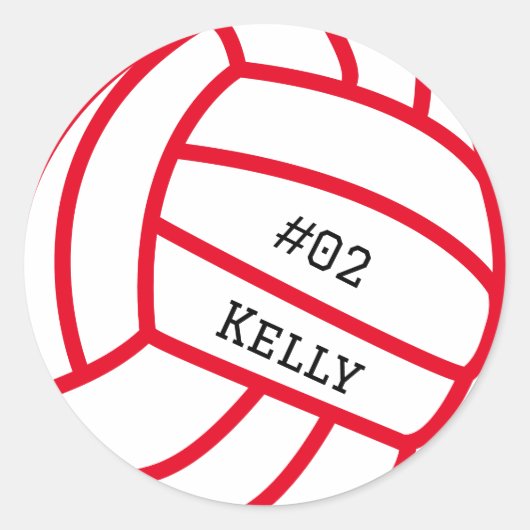 Gepersonaliseerde rode volleybal Stickers (Voorkant)