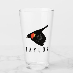 Gepersonaliseerde Rode-Winged Blackbird in vlucht Glas