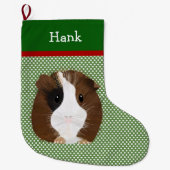 Gepersonaliseerde rode, witte en zwarte pap grote kerstsok (Voorkant)