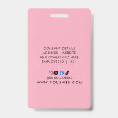 Gepersonaliseerde Rode Witte Hond Badge (Achterkant)