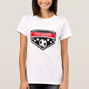 Gepersonaliseerde rode, zwarte en witte Voetbal co T-shirt