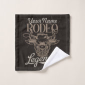 Gepersonaliseerde Rodeo Old West Steer Roping Lege Bad Handdoek (Wasdoekje)