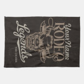 Gepersonaliseerde Rodeo Old West Steer Roping Lege Theedoek (Horizontaal)