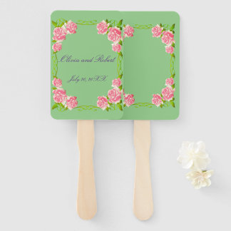 Gepersonaliseerde romantische rozen handwaaier