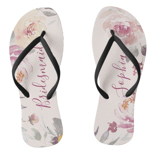 Gepersonaliseerde romantische tuingridmaid teenslippers (Voetbed)
