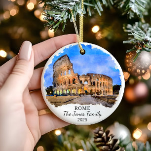 Gepersonaliseerde Rome Ornament, Italië Gift Keramisch Ornament