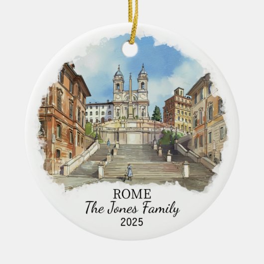 Gepersonaliseerde Rome Ornament, Italië Keramisch Ornament (Voorkant)