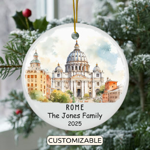 Gepersonaliseerde Rome Ornament, Italië Keramisch Ornament