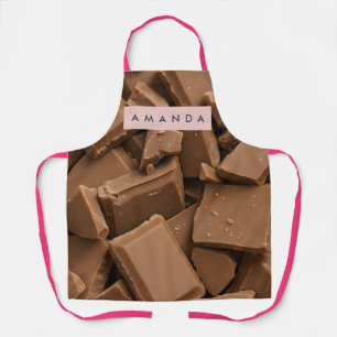 Gepersonaliseerde romige melkchocolade stukjes schort