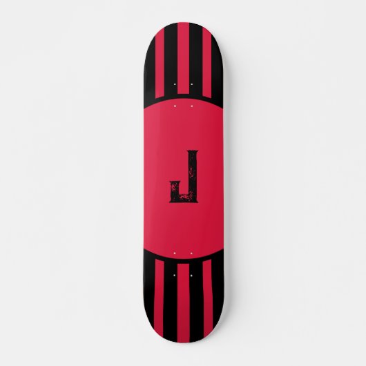 Gepersonaliseerde rood en zwart skateboard (Voorkant)