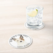 Gepersonaliseerde Rood Wit Australische Cattledog  Ronde Kartonnen Onderzetter (Insitu)