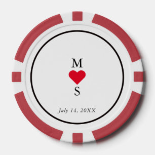 Gepersonaliseerde rood & wit poker chips