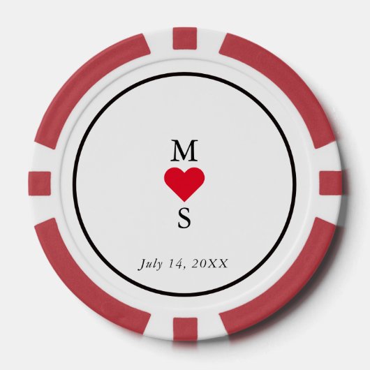 Gepersonaliseerde rood & wit poker chips (Voorkant)