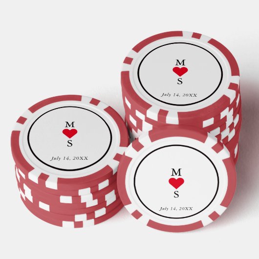 Gepersonaliseerde rood & wit poker chips (Opstapeling)