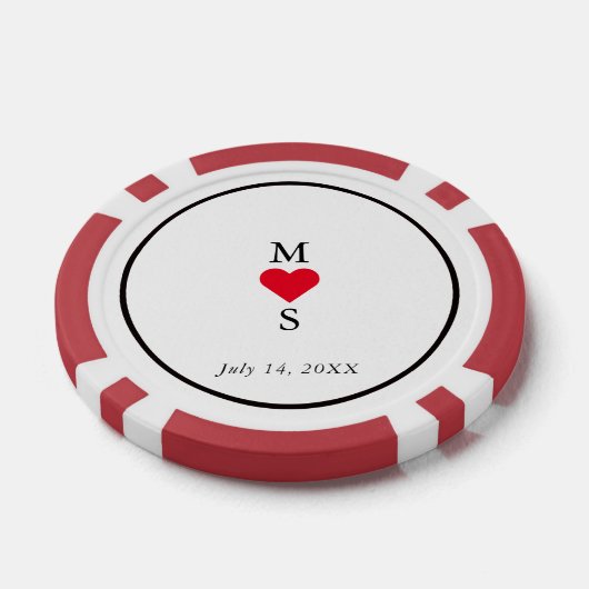 Gepersonaliseerde rood & wit poker chips (Enkel)