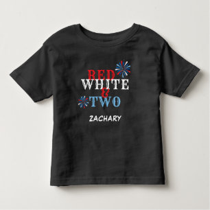 Gepersonaliseerde rood wit & twee 2e verjaardag kinder shirts