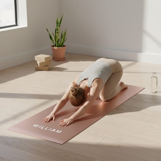 Gepersonaliseerde Roos Gold & Monogram Naam Yoga M Yogamat