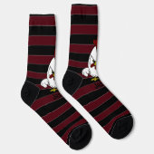 Gepersonaliseerde Rooster op Crimson en Black Stri Sokken (Rechts)