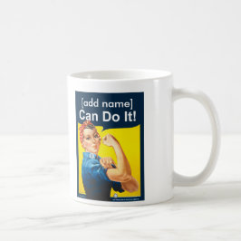 Gepersonaliseerde Rosie de Riveter "Kan het!" mok