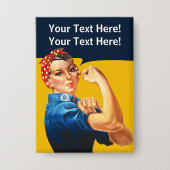 Gepersonaliseerde Rosie de Riveter Retro Button (Voorkant)