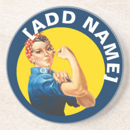 Gepersonaliseerde Rosie Riveter Empowerment Onderz Zandsteen Onderzetter