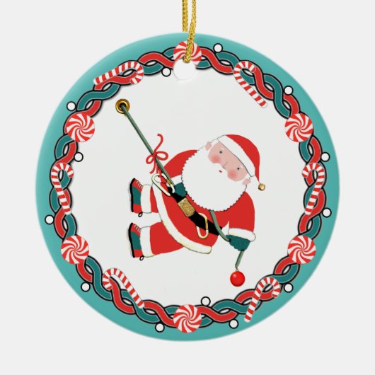 Gepersonaliseerde rotbeklimming-vakantie-cadeau keramisch ornament (Voorkant)