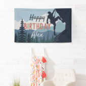 Gepersonaliseerde rotsklimmer Happy Birthday Spandoek (Insitu)