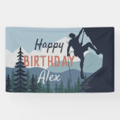Gepersonaliseerde rotsklimmer Happy Birthday Spandoek (Horizontaal)