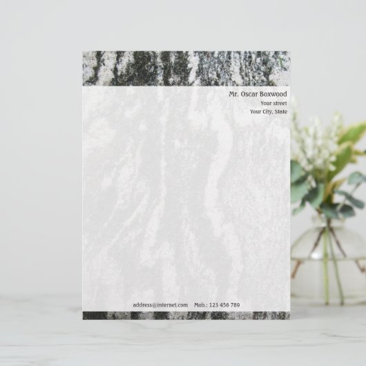 Gepersonaliseerde rottextuur met retouradres briefhoofd (Staand voorkant)