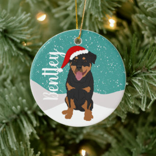 Gepersonaliseerde rottweiler keramische versiering keramisch ornament