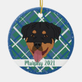 Gepersonaliseerde rottweiler Kerstmis Keramisch Ornament (Voorkant)