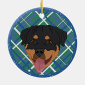 Gepersonaliseerde rottweiler Kerstmis Keramisch Ornament (Achterkant)