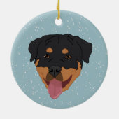 Gepersonaliseerde rottweiler Kerstmis Keramisch Ornament (Achterkant)