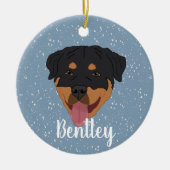 Gepersonaliseerde rottweiler Kerstmis Keramisch Ornament (Voorkant)