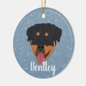 Gepersonaliseerde rottweiler Kerstmis Keramisch Ornament (Links)