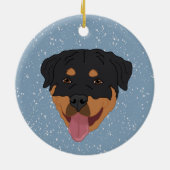 Gepersonaliseerde rottweiler Kerstmis Keramisch Ornament (Achterkant)