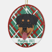 Gepersonaliseerde rottweiler Kerstmis Keramisch Ornament (Links)