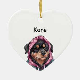 Gepersonaliseerde Rottweiler, Waterverf Pet Foto Keramisch Ornament