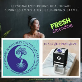 Gepersonaliseerde Round Healthcare Business Logo & Zelfinktende Stempel