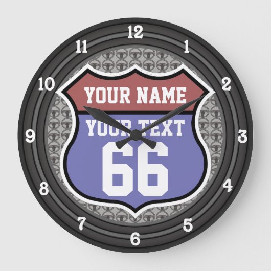 Gepersonaliseerde Route 66 Grote Klok (Voorkant)