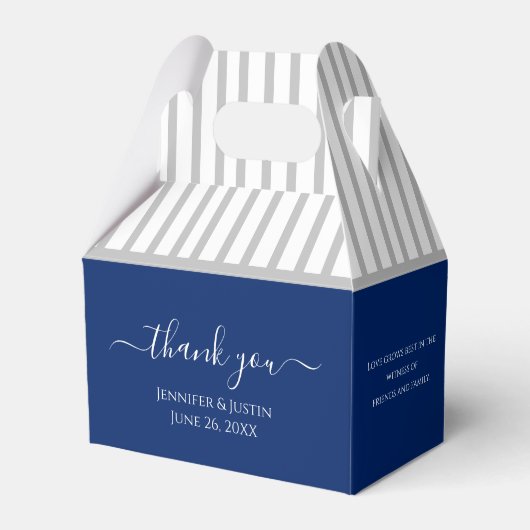Gepersonaliseerde Royal Blue Favor Box Bedankdoosjes (Voorkant Zijde)