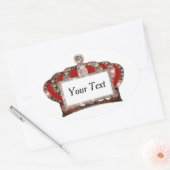 Gepersonaliseerde "Royal Crown" Ovale Sticker (Envelop)
