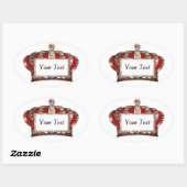 Gepersonaliseerde "Royal Crown" Ovale Sticker (Vel)