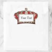 Gepersonaliseerde "Royal Crown" Ovale Sticker (Tas)