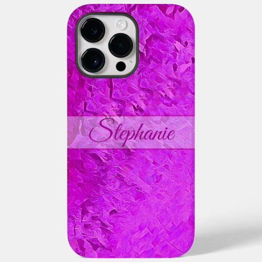 Gepersonaliseerde Roze Artistieke Naam Case-Mate iPhone Case (Achterkant)