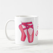 Gepersonaliseerde roze ballet met aanwijsapparaat koffiemok (Links)