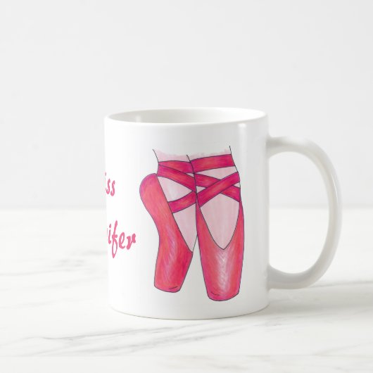 Gepersonaliseerde roze ballet met aanwijsapparaat koffiemok (Rechts)