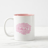 Gepersonaliseerde roze ballet typrografie Mok (Links)