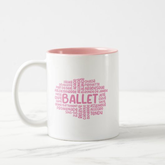 Gepersonaliseerde roze ballet typrografie Mok (Links)